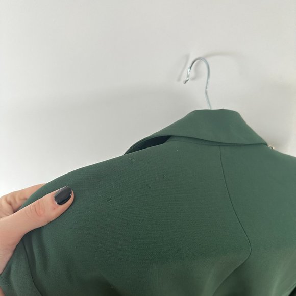 Cinq à Sept Cheyenne Blazer Jacket Rhinestone Fringe Dark Emerald Womens Sz 4 - Picture 10 of 13